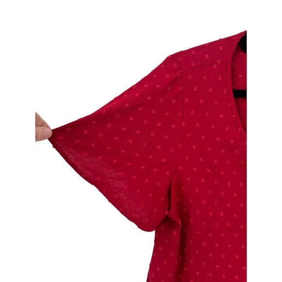 Bloom Chic Top‎ Blouse Womens Size 12 Fairy Textured Light Flutter Sleeves - Picture 5 of 9